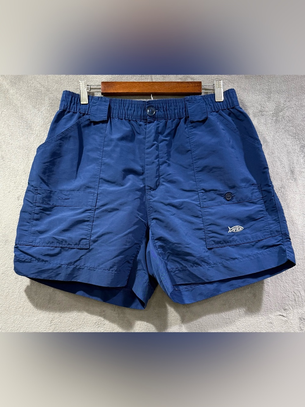 Aftco Bluewater Original Fishing Blue Shorts Men's Size 36 Fisherman Outdoor